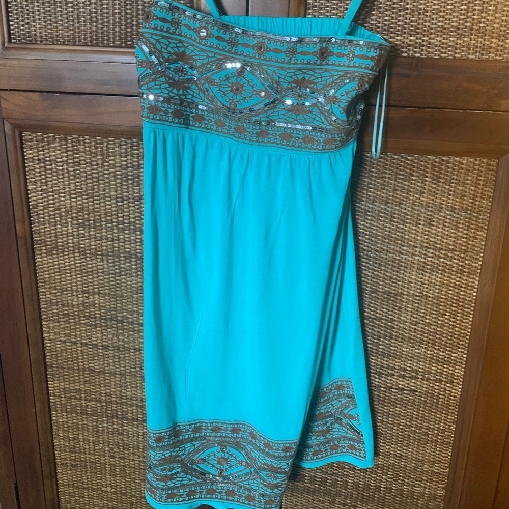 INC BEACH Green embellished XS strappy beach DRESS. COVER-UP.. NWT!
